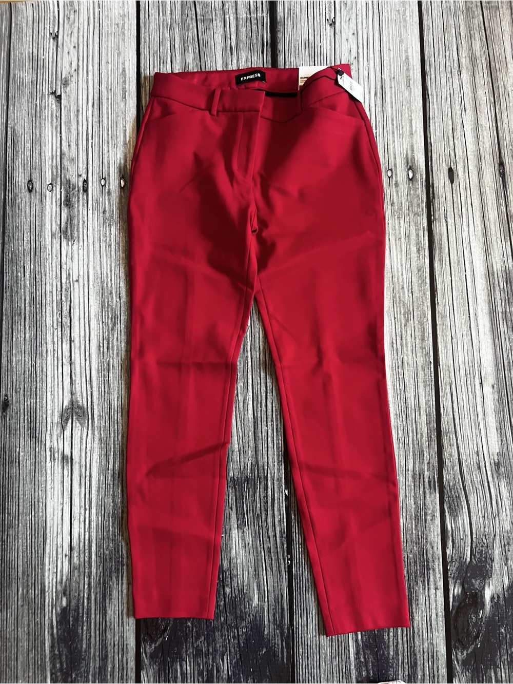 Express Red Mid Rise Skinny Pants